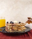 Homemade blueberry pancakes,flapjacks